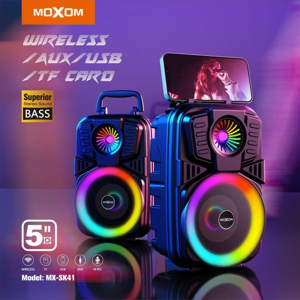 Moxom Bluetooth 5.0 Wireless Speaker, 5 Inch - MX-SK41 - Saif Al Najmi Kw