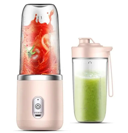 Portable Electric Juicer Blender - USB Rechargeable Mini Juicer Cup for Fruit & Vegetables (Pink)