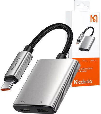 Mcdodo CA-5570 2-in-1 USB-C to Dual USB-C Audio Adapter