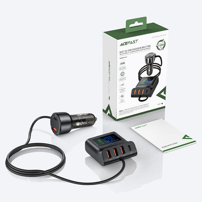 Acefast Fast Charge Car HUB Charger B11 (1xUSB-C+3xUSB-A) 138W