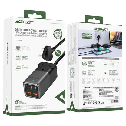 Acefast Fast Charge Power Strip Z3 PD75W GaN (3xUSB-C+2xUSB-A)