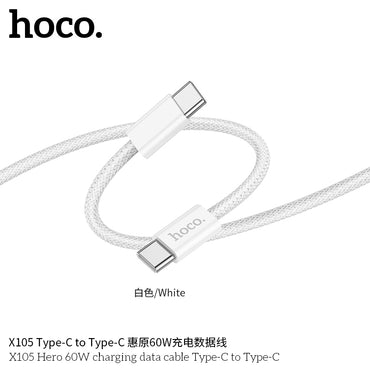 Hoco X105 Hero 60W charging data cable Type-C to Type-C 1M