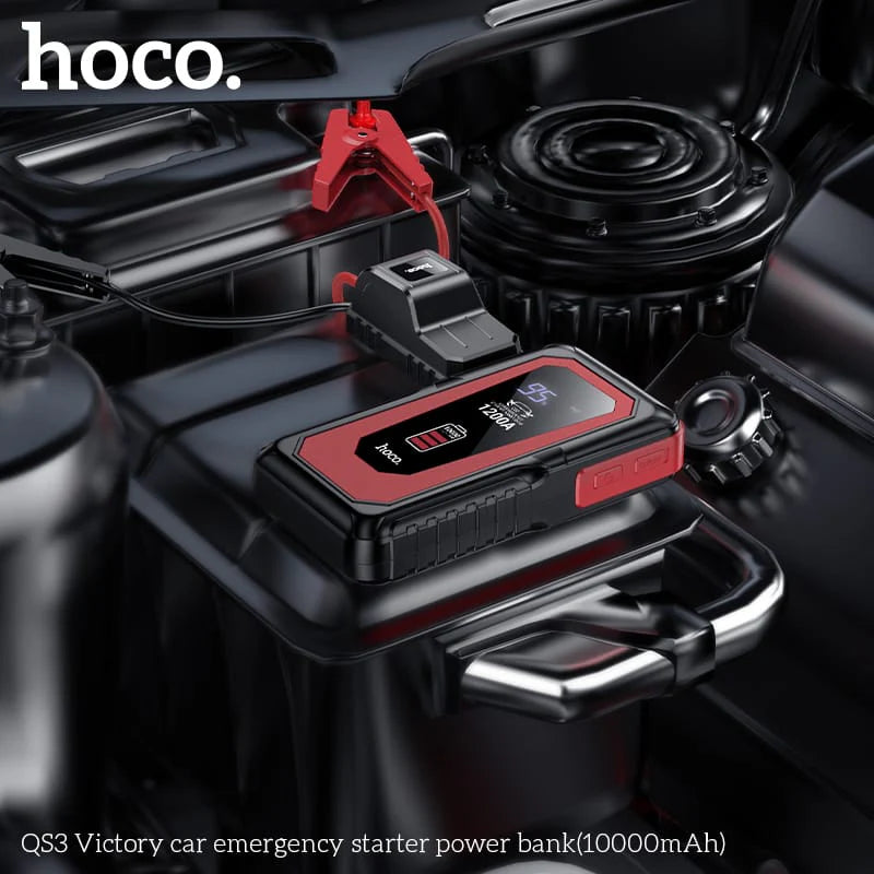 Hoco 10000mAh Power Bank for car jump-starts and device charging
