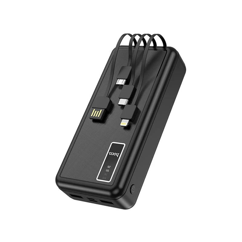 HOCO J77A Power Bank with Cable - 20000mAh / Black - Saif Al Najmi Kw