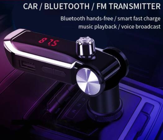 Earldom ET-M39 Bluetooth Lighter Charger Wireless FM Transmitter & Dual USB Fast Charger Car Kit