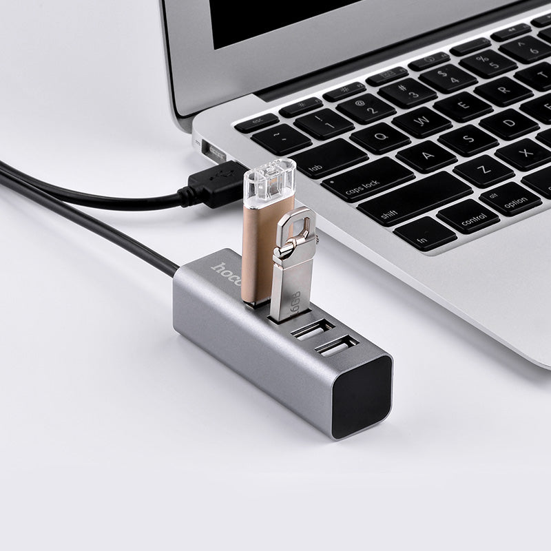 Hoco HB1 USB Hub – USB-A to 4-Port USB 2.0 for Charging & Data Sync