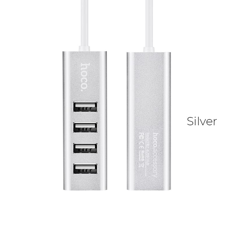 Hoco HB1 USB Hub – USB-A to 4-Port USB 2.0 for Charging & Data Sync