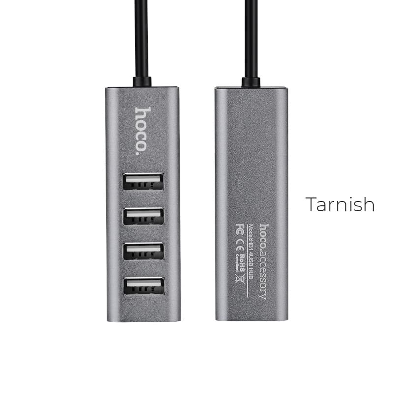 Hoco HB1 USB Hub – USB-A to 4-Port USB 2.0 for Charging & Data Sync