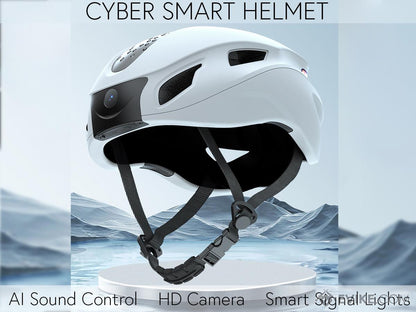 Cyber Smart Bluetooth Bike Helmet - Video & Still Camera with AI Assist Functions