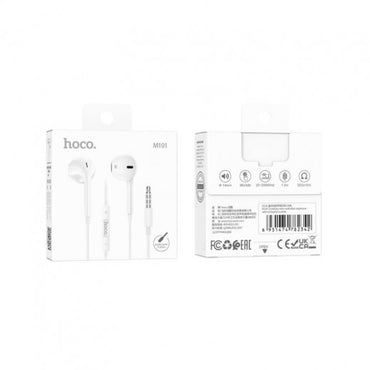 HOCO M101 CRYSTAL JOY WIRED EARPHONES WITH MICROPHONE - WHITE - Saif Al Najmi Kw