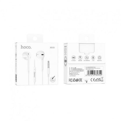 HOCO M101 CRYSTAL JOY WIRED EARPHONES WITH MICROPHONE - WHITE - Saif Al Najmi Kw