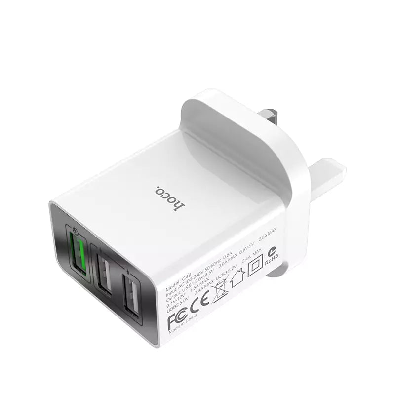 Hoco C48 Breakthrough QC3.0 three ports charger(UK) - Saif Al Najmi Kw