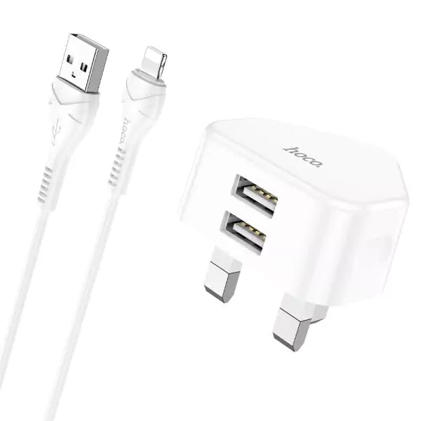 C90B Grandiose dual port charger set(iP)(UK) - White - Saif Al Najmi Kw