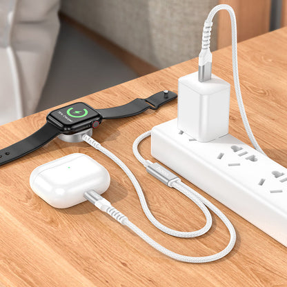 CW54 2-in-1 charging cable iP+iWatch - White - Saif Al Najmi Kw