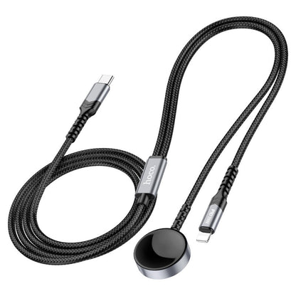 CW54 2-in-1 charging cable iP+iWatch - Black - Saif Al Najmi Kw