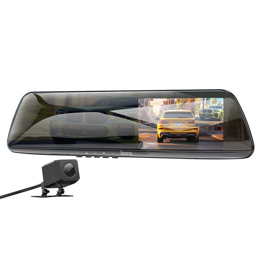 Hoco DV4 4.5-inch rearview mirror driving recorder(dual-channel)