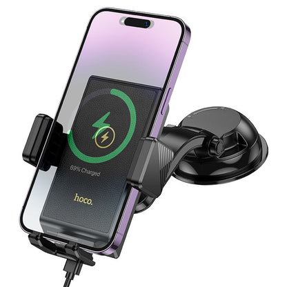 HW22 Precious wireless fast charging car holder(center console) - Black - Saif Al Najmi Kw