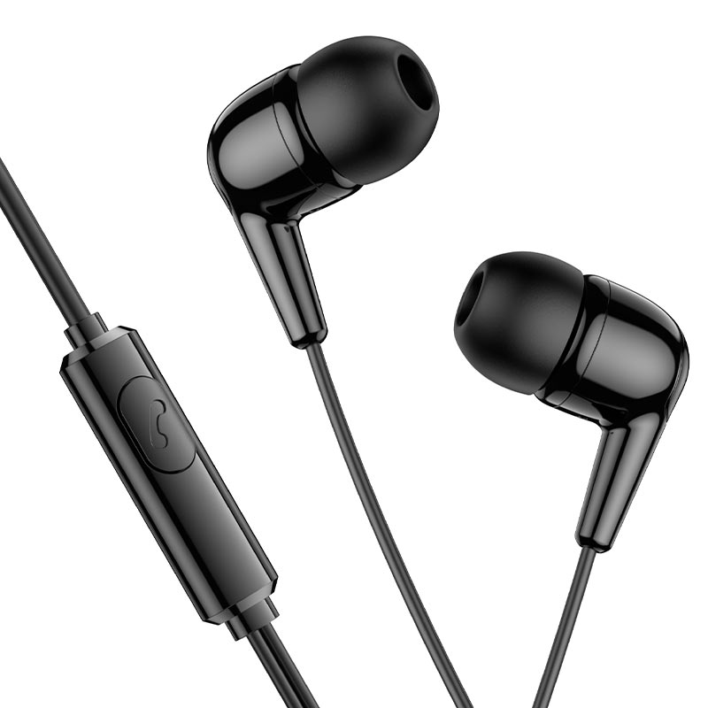 HOCO M97 ENJOY UNIVERSAL EARPHONES WITH MIC   Black - Saif Al Najmi Kw