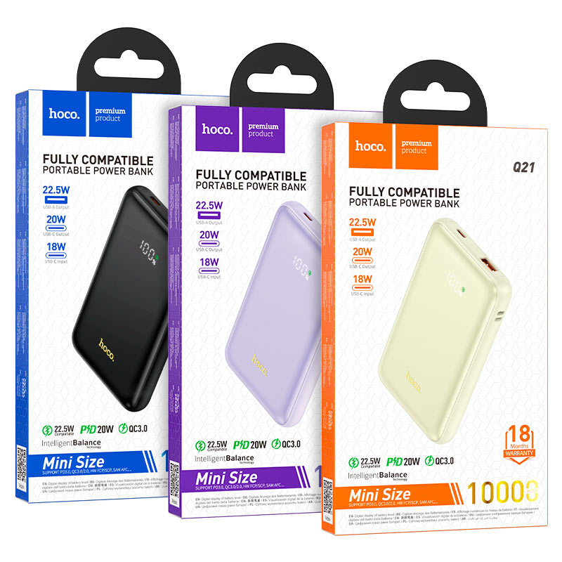 Hoco Q21 Great 22.5W 10000mAh Power Bank - Fast Charging & Portable