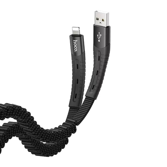 Cable USB to Lightning “U78 Cotton treasure” charging data sync - Black - Saif Al Najmi Kw