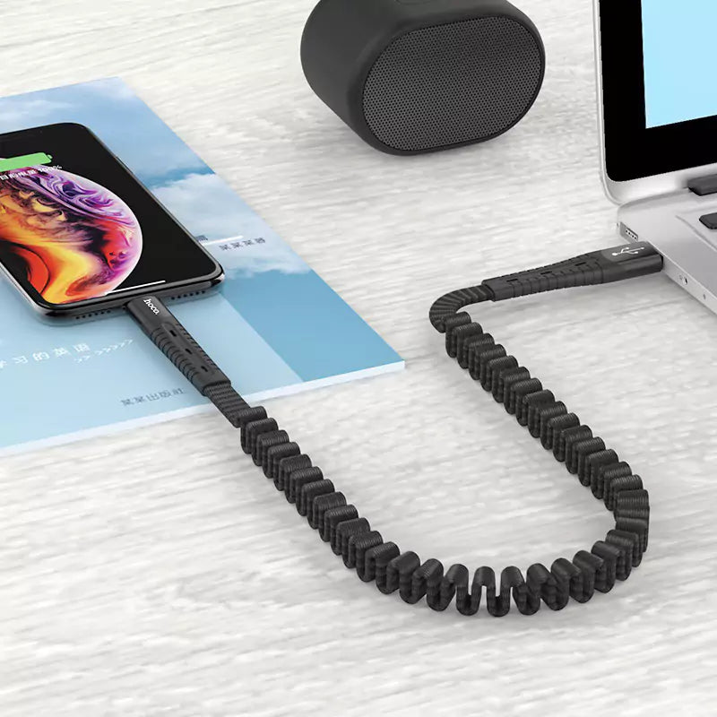 Cable USB to Lightning “U78 Cotton treasure” charging data sync - Black - Saif Al Najmi Kw