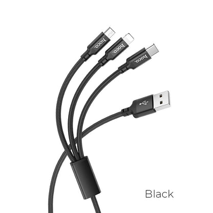 Hoco X14 3-in-1 Times speed charging cable iP+Micro+Type-C