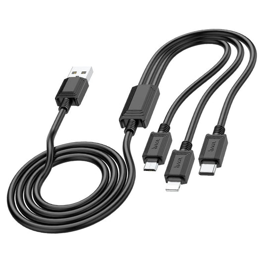 Hoco X74 3-in-1 charging cable(iP+Micro+Type-C)