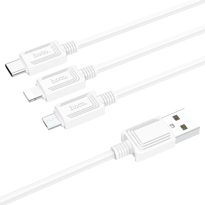 Hoco X74 3-in-1 charging cable(iP+Micro+Type-C)