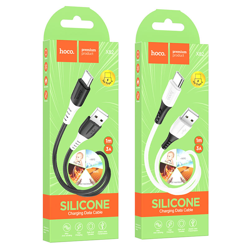 Hoco X82 Type-C silicone charging data cable 1M