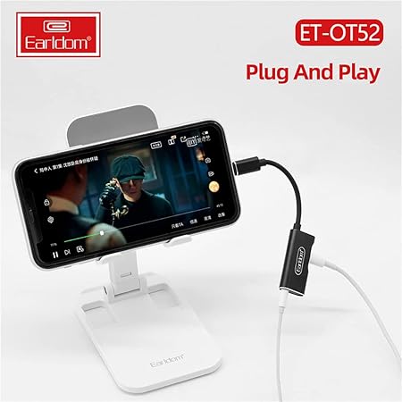 Earldom 2-in-1 Lightning Adapter to Lightning Charger and AUX 3.5mm