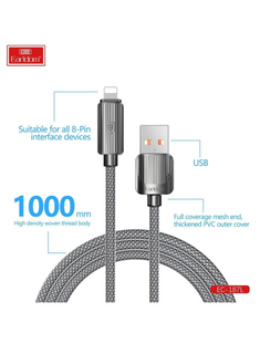 Earldom USB Data Cable EC-187L - 2.4A Fast Charging & Sync (USB to Lightning)