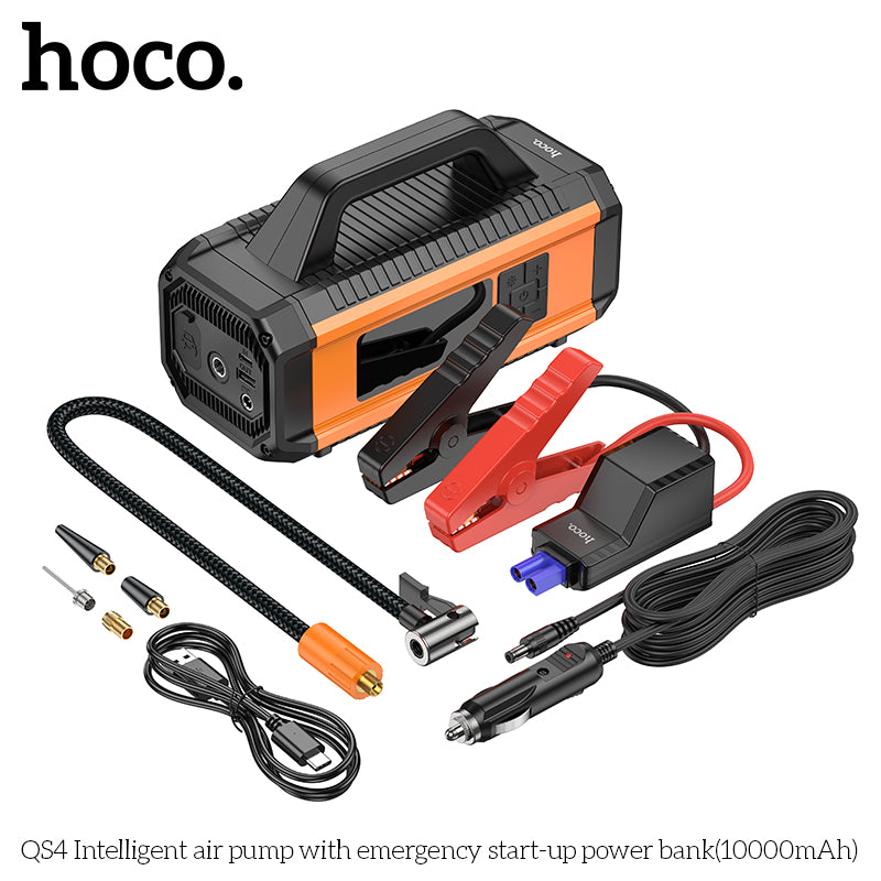 Hoco QS4 Air Pump with Emergency Start Power Bank 10000mAh - Multi-Function Portable Power