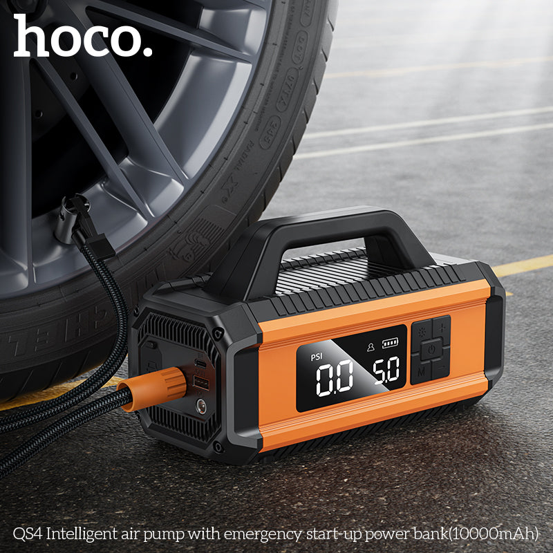 Hoco QS4 Air Pump with Emergency Start Power Bank 10000mAh - Multi-Function Portable Power