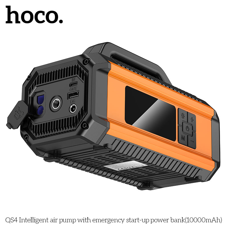 Hoco QS4 Air Pump with Emergency Start Power Bank 10000mAh - Multi-Function Portable Power