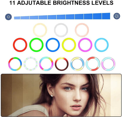 MJ-26 RGB LED Soft Ring Light with Stand - Selfie Light for Perfect Photos & Videos