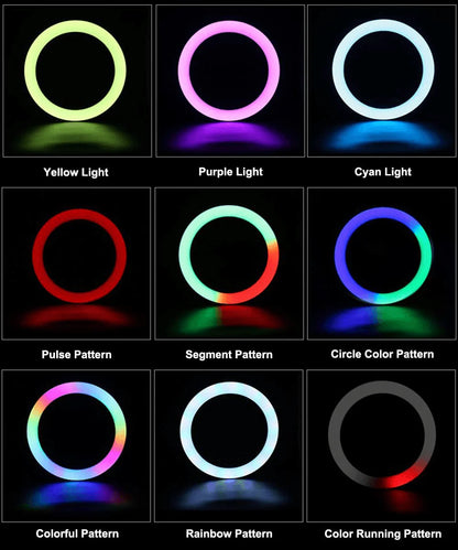 MJ-26 RGB LED Soft Ring Light with Stand - Selfie Light for Perfect Photos & Videos