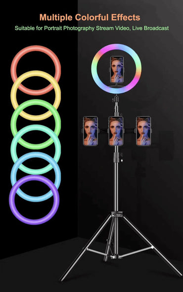 MJ-30 RGB LED Soft Ring Light with Stand - Selfie Light for Photography, Makeup & Live Streaming