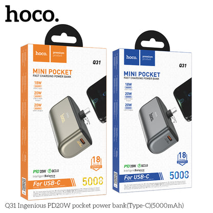 HOCO Q31 Ingenious PD20W 5000mAh Pocket Power Bank (Type-C) - Fast Charging & Portable