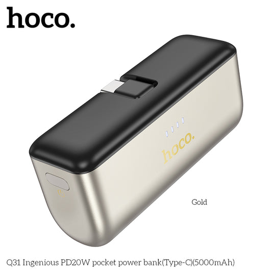 HOCO Q31 Ingenious PD20W 5000mAh Pocket Power Bank (Type-C) for fast charging
