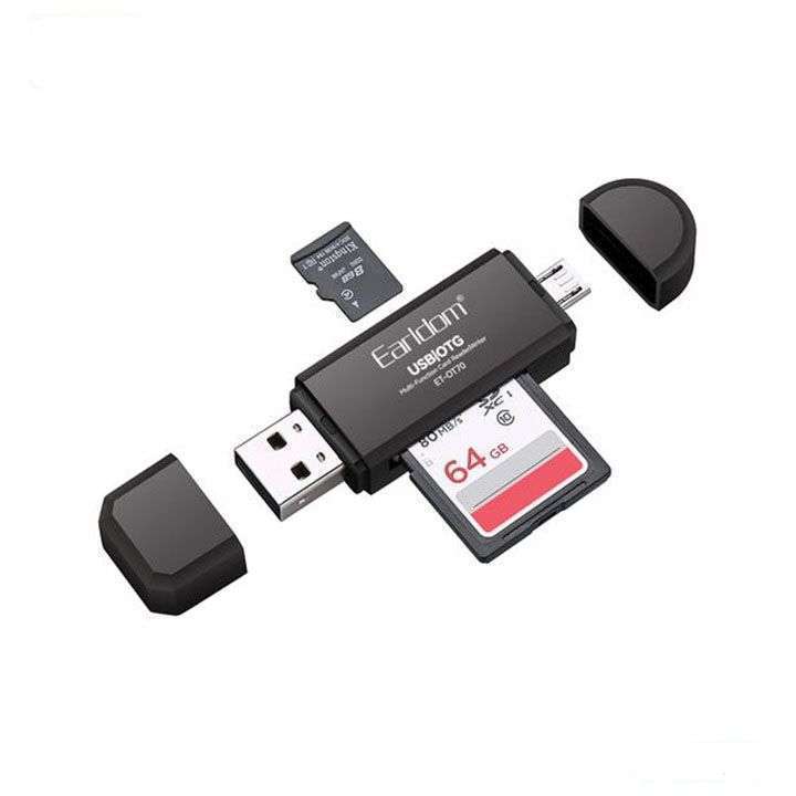 Earldom 4-in-1 Micro USB/USB to SD/MicroSD OTG Card Reader