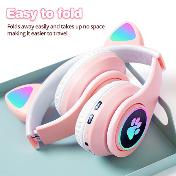 Cute Cat Stereo Foldable Wireless Headsets