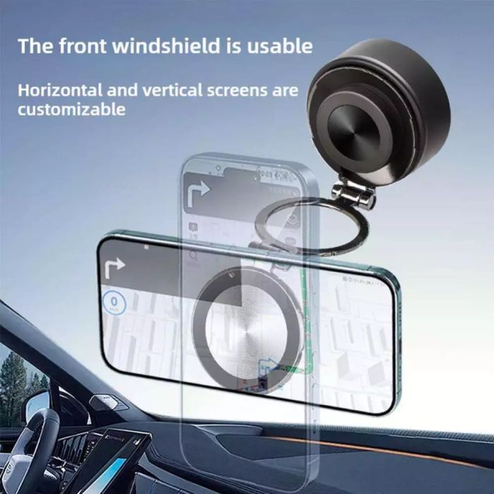 Rotatable Magnetic Vacuum Suction Phone Mount - Secure and Adjustable