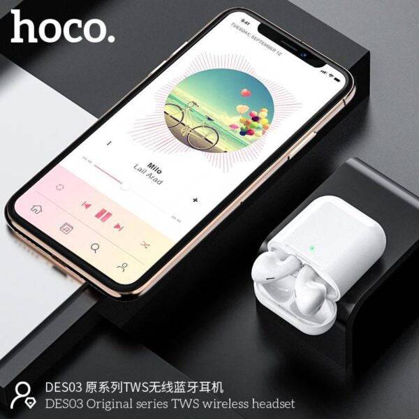 Hoco DES03 Bluetooth Headset Earbuds - white