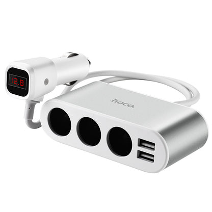 Z13 LCD one-pull-three car charger - silver