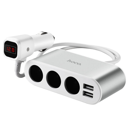 Z13 LCD one-pull-three car charger - silver